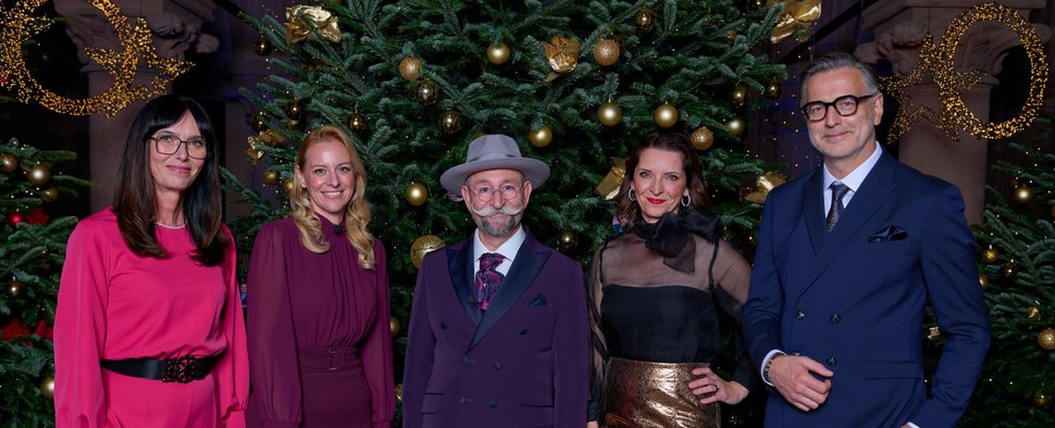 „Bares für Rares XXL“: (v. l.) Dr. Heide Rezepa-Zabel, Annika Raßbach, Horst Lichter, Wendela Horz und Detlev Kümmel – Bild: ZDF/Frank Beer