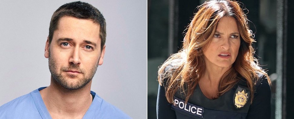 Bei „Law & Order“ zu Gast: Ryan Eggold (l.) und „SVU“-Captain Mariska Hargitay (r.) – Bild: NBC