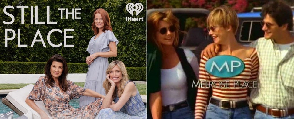 Blicken auf die Geschichte von „Melrose Place“ zurück: (v. l.) Daphne Zuniga, Laura Leighton und Courtney Thorne-Smith – Bild: iHeart Podcasts/FOX