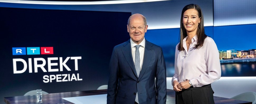 Bundeskanzler Olaf Scholz bei „RTL Direkt Spezial“ mit Pinar Atalay – Bild: RTL/Andreas Friese