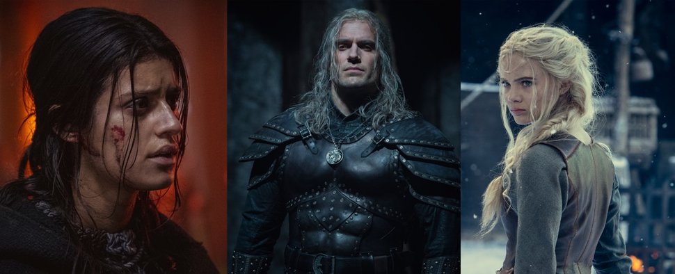 Der Cast von „The Witcher“ in Previews aus der zweiten Staffel: Anya Chalotra, Henry Cavill und Freya Allan – Bild: Netflix