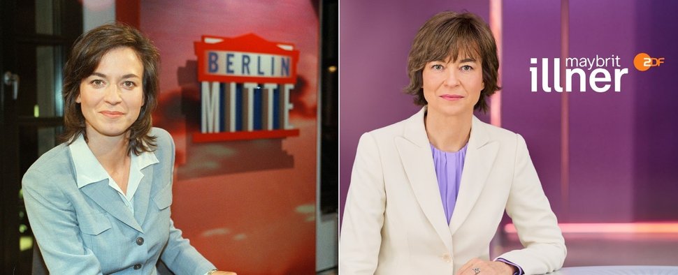 Damals und heute: Maybrit Illner feiert die 1000. Sendung ihres Polit-Talks – Bild: ZDF/Svea Pietschmann/Christian Schoppe