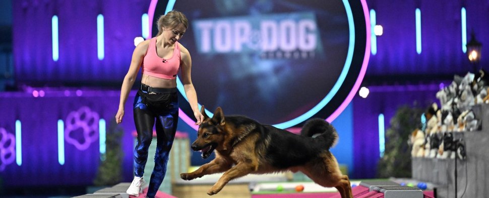 Daniela Pollmer mit ihrem Deutschen Schäferhund Gandhi bei „Top Dog Germany“ – Bild: RTL / Markus Hertrich