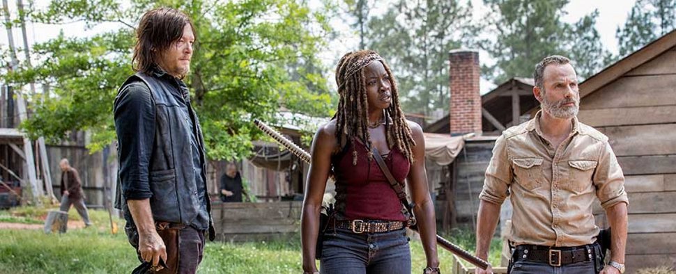 Daryl (Norman Reedus), Michonne (Danai Gurira) und Rick (Andrew Lincoln) in Staffel 9 von „The Walking Dead“ – Bild: AMC