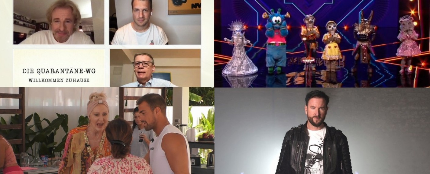 Das deutsche Fernsehjahr 2020 im Rückblick (Teil 1): Quarantäne-TV, Masken-Shows und Wendler-Wahnsinn – Trash-TV-Tiefpunkte mit „Promis unter Palmen“ und „Sommerhaus der Stars“ – Bild: TVNOW/​ProSieben/​Screenshot/​Sat.1/​TVNOW