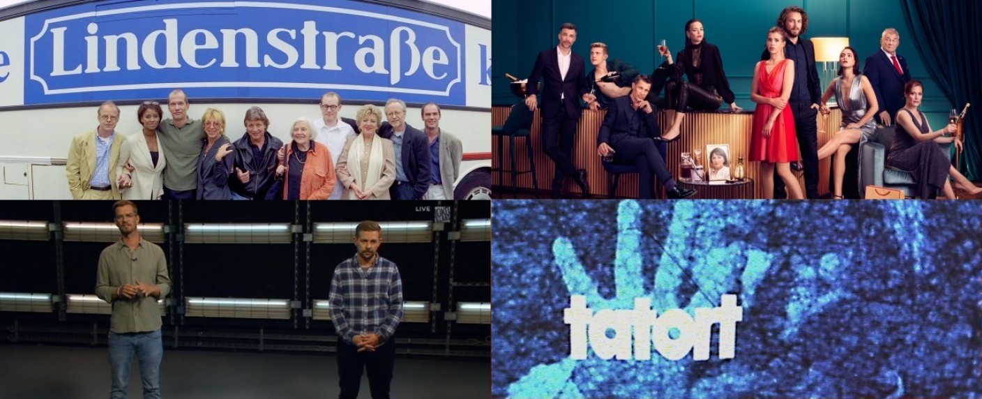 Das deutsche Fernsehjahr 2020 im Rückblick (Teil 2): „Lindenstraße“-Abschied, „Tatort“-Jubiläum und „Verbotene Liebe“-Comeback – Zweiter Karrierefrühling für Pocher, Fake-Vorwürfe gegen Joko & Klaas – Bild: gff/​WDR/​TVNOW/​Benno Kraehahn/​ProSieben/​Screenshot/​Repro: WDR