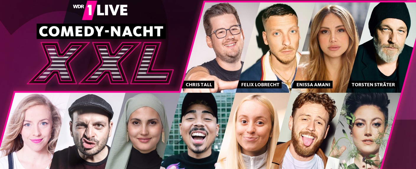 1LIVE Köln Comedy-Nacht XXL 2024 mit Tall, Sträter, Lobrecht, Yanar und Co. – WDR überträgt wieder große Stand-up-Comedy-Show aus der Lanxess Arena – Bild: WDR/​1LIVE/​Mirko Schweikert