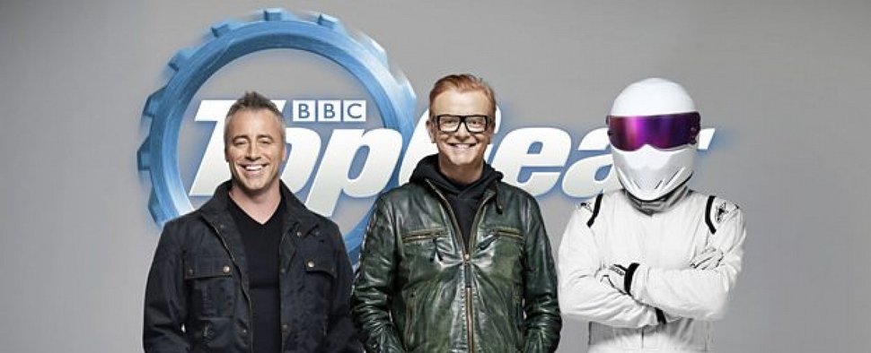 Tanzte nur einen Sommer lang: Das „Top Gear“-Team mit Matt LeBlanc (l.), Chris Evans (m.) und „The Stig“ – Bild: BBC