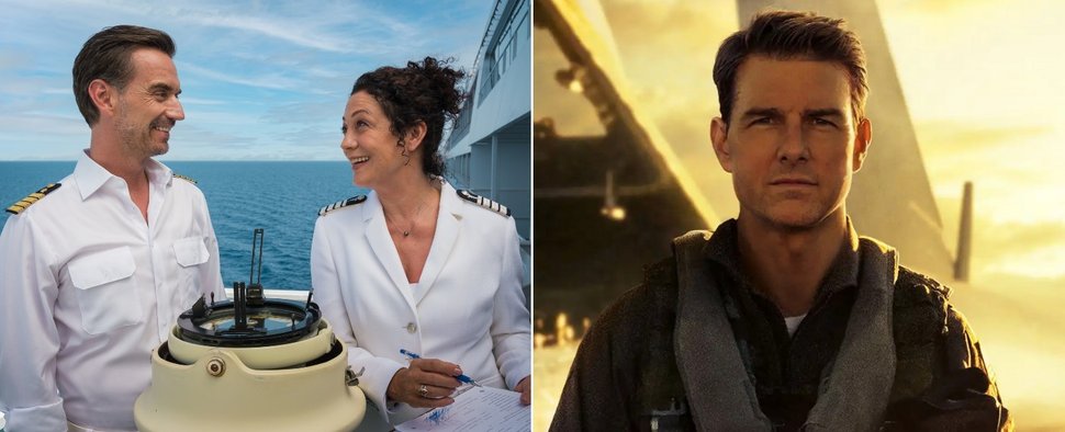 Junge Zuschauer setzten an Weihnachten auf die Navy: „Das Traumschiff“ (l.) und „Top Gun: Maverick“ (r.) – Bild: ZDF/Dirk Bartling/Paramount Pictures