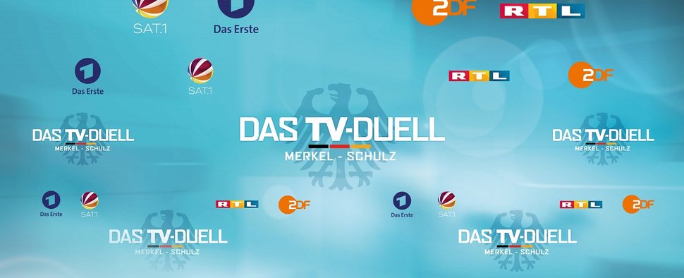 "TV-Duell": Merkel lehnt neues Modell ab, Rückkehr zum Konzept von 2013 – Alle vier Moderatoren gleichzeitig im Einsatz – Bild: ARD/ZDF/RTL/Sat.1