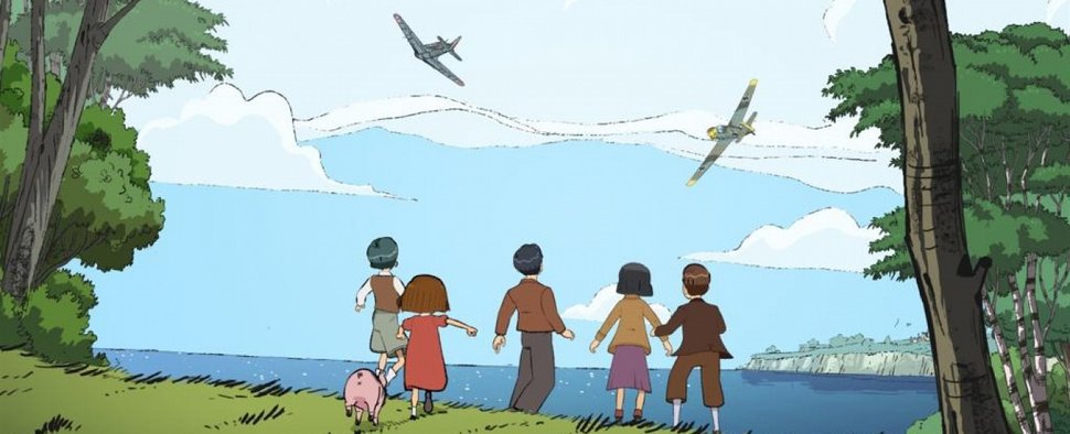 Der Krieg schreitet voran. Deutsche Flieger sind in „Die langen großen Ferien“ am Himmel über der Normandie zu sehen. – Bild: ZDF/Les Armateurs, Blue Spirit Studio