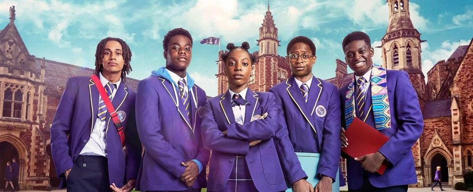 Die fünf Freunde an St. Gilbert’s in „Boarders“ – Bild: BBC