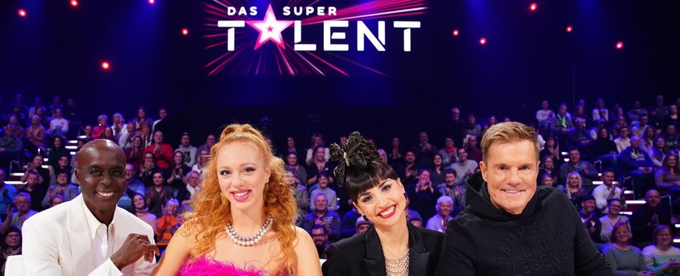 Die Jury von „Das Supertalent“ 2024: (v. l.) Bruce Darnell, Anna Ermakova, Ekaterina Leonova und Dieter Bohlen – Bild: RTL/Stefan Gregorowius