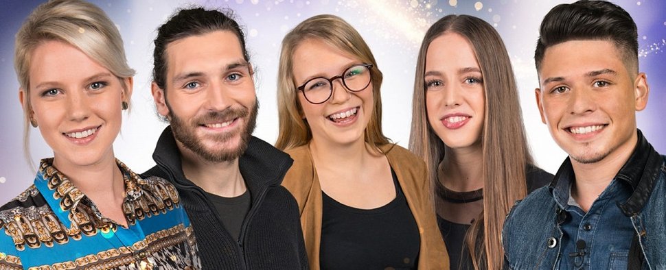 Die Kandidaten bei „Unser Song 2017“: Isabella „Levina“ Lueen, Axel Maximilian Feige, Helene Nissen, Felicia Lu Kürbiß, Wilhelm „Sadi“ Richter (v.l.n.r.) – Bild: eurovision.tv