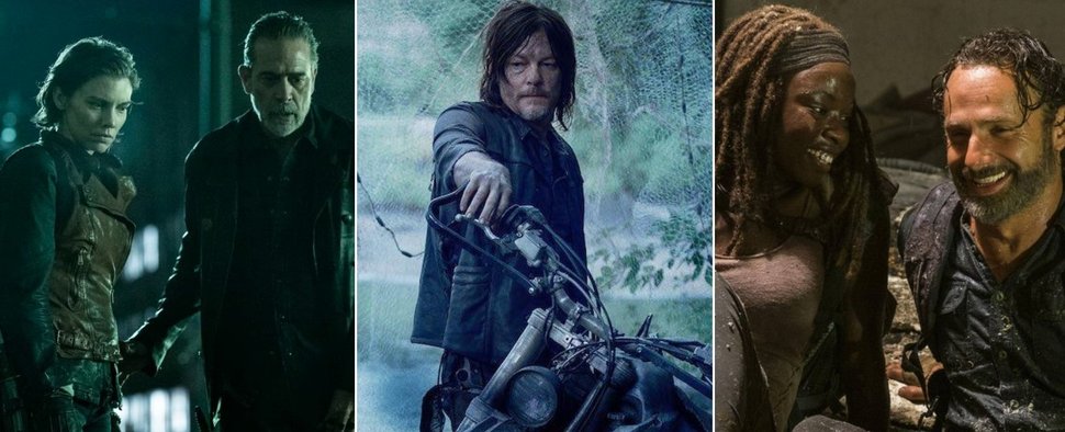 Die kommenden drei „The Walking Dead“-Spin-Offs: (v. l.) „Dead City“, „Daryl Dixon“ und „Rick & Michonne“ – Bild: AMC