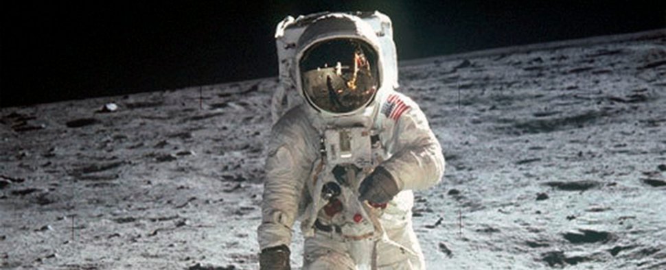 Die Mondlandung aus dem Jahr 1969: Astronaut Aldrin auf dem Mond – Bild: WDR/NASA/Neil Armstrong