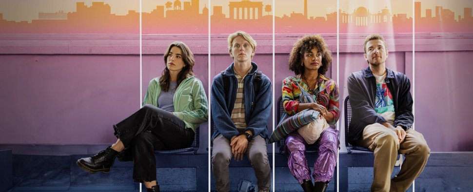 Die Protagonisten von „This Is Gonna Be Great“: (v. l.) Hanna (Mona Vojacek Koper), Rob (Jonas Strand Gravli), Aisha (Abigail Abraham) und David (Rein Mulder) – Bild: ZDF/Foto: Wessel de Groot/ Design: Supersky