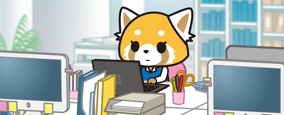 Die Protagonistin aus „Aggretsuko“, der Kleine Panda Retsuko im Büroalltag – Bild: Netflix