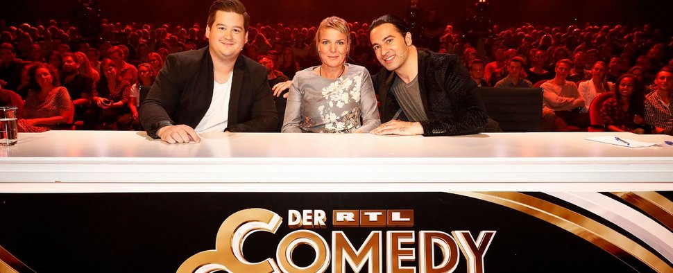 Die „RTL Comedy Grand Prix 2017“-Jury: (v.l.) Chris Tall, Mirja Boes und Bülent Ceylan – Bild: MG RTL D / Patric Fouad