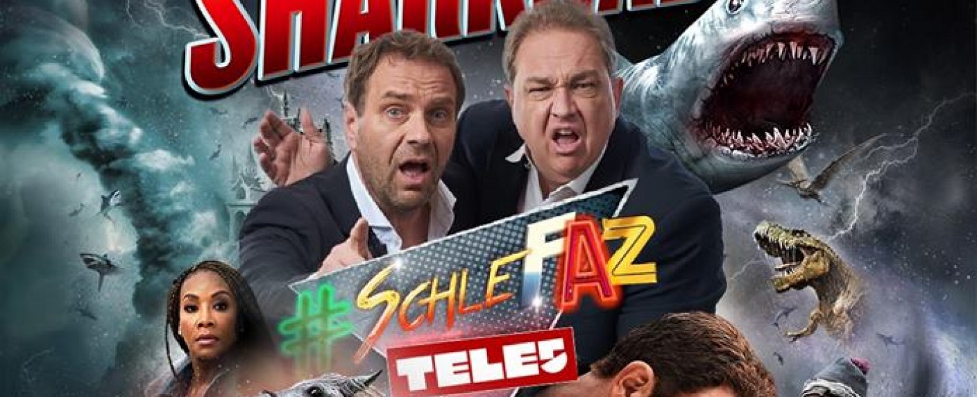 [UPDATE] Neue „SchleFaZ“-Staffel startet mit „Sharknado“-Finale – Kalkofe und Rütten zelebrieren letzten Teil des Hai-Tornados – Bild: Tele 5