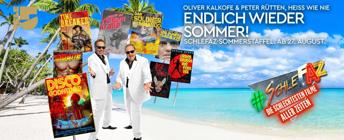 „SchleFaZ“: Sommerstaffel startet Ende August mit „Disco Godfather“ bei Tele 5 – Oliver Kalkofe und Peter Rütten kehren mit 125. Ausgabe zurück – Bild: Tele5