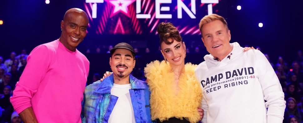 Die „Supertalent“-Jury 2025: (v. l.) Bruce Darnell, Tony Bauer, Ekaterina Leonova und Dieter Bohlen – Bild: RTL/Stefan Gregorowius