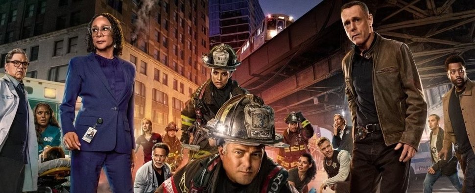 Die Teams aus „One Chicago“ in der aktuellen Season: „Chicago Med“, „Chicago Fire“ und „Chicago P.D.“ – Bild: NBC