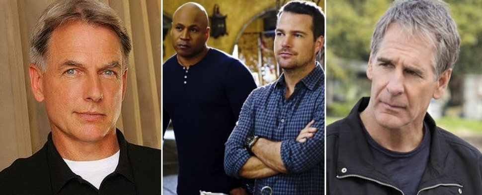Die vier Hauptdarsteller des „Navy CIS“-Franchise: Mark Harmon (l.), LL Cool J und Chris O’Donnell (M.) und Scott Bakula (r.) – Bild: CBS