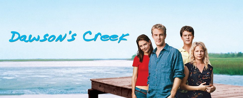 Die vier Protagonisten von „Dawson’s Creek“: (v.l) Joey (Katie Holmes), Dawson (James Van Der Beek), Pacey (Joshua Jackson) und Jen (Michelle Williams) – Bild: Warner Bros. RTV