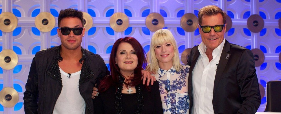 „DSDS“ 2014: Kay One, Marianne Rosenberg, Mieze und der Poptitan – Bild: RTL / Michaela Lüttringhaus „DSDS“ 2014: Kay One, Marianne Rosenberg, Mieze und der Poptitan – Bild: RTL / Michaela Lüttringhaus