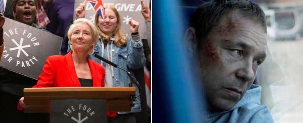 Emma Thompson in „Years and Years“ (l.) und Stephen Graham in „The Virtues“ (r.) – Bild: BBC/Channel 4