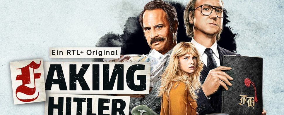 „Faking Hitler“ mit Moritz Bleibtreu, Lars Eidinger und Sinje Irslinger (v. l.) – Bild: RTL