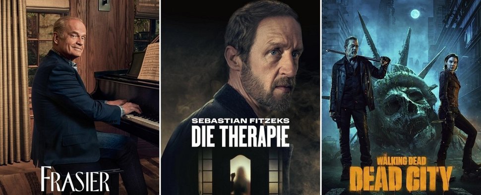 Feiern im Oktober Deutschlandpremiere: „Frasier“, „Sebastian Fitzeks Die Therapie“ und „The Walking Dead: Dead City“ – Bild: Paramount+/Prime Video/MagentaTV