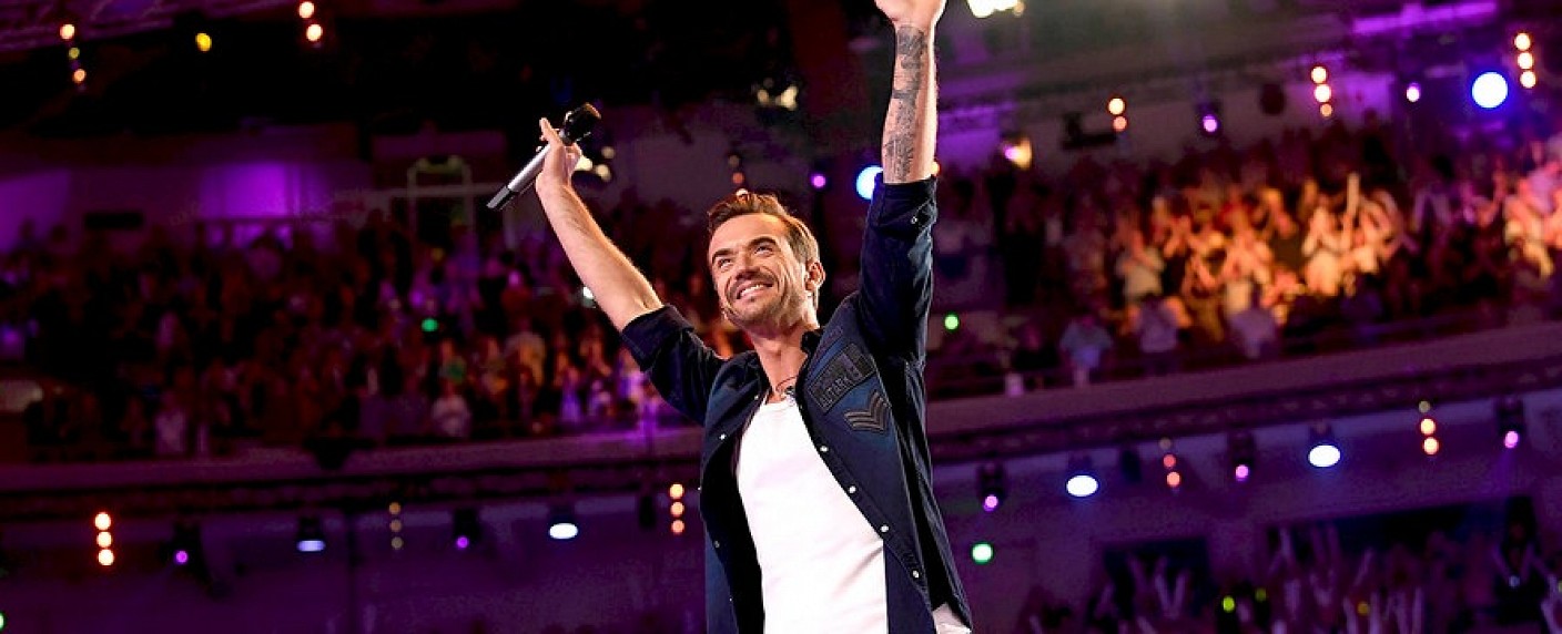 „Schlagerbooom 2025“: Diese Gäste begrüßt Florian Silbereisen am 18. Oktober 2025 – Roland Kaiser, Maite Kelly, Unheilig, Conchita Wurst, No Angels und Cindy aus Marzahn – Bild: ARD/​JürgensTV/​Dominik Beckmann