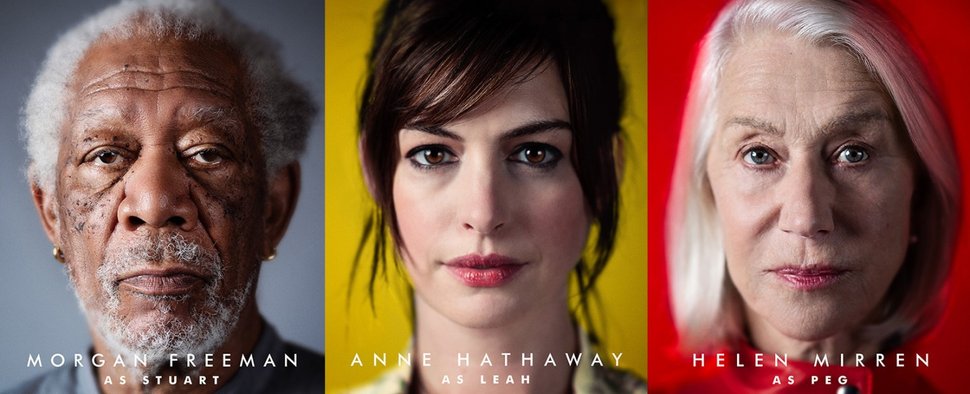 Führen die Besetzung von „Solos“ an: (v.l.n.r.) Morgan Freeman, Anne Hathaway und Helen Mirren – Bild: Amazon