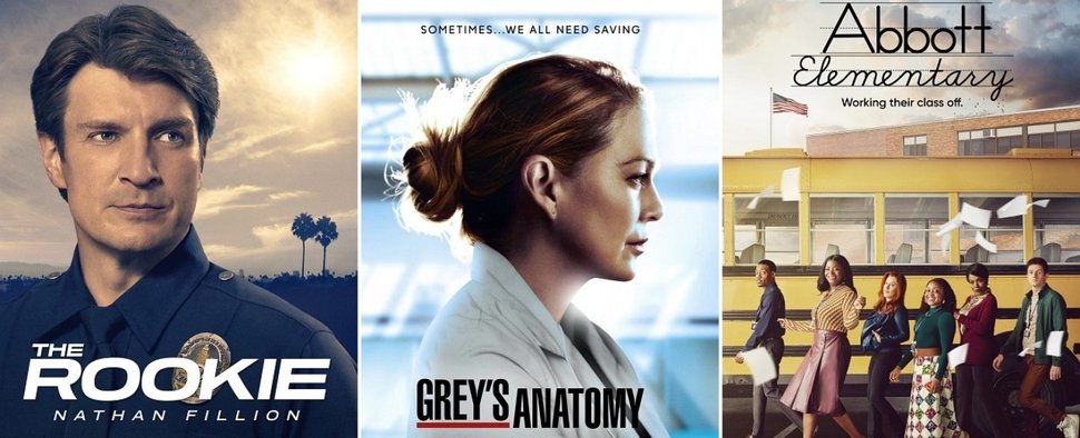 Für die Season 2022/​23 verlängert: „The Rookie“, „Grey’s Anatomy“ und „Abbott Elementary“ – Bild: ABC