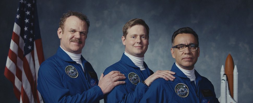Gehen auf Mondmission: (v. l.) John C. Reilly, Tim Heidecker und Fred Armisen in „Moonbase 8“ – Bild: Showtime