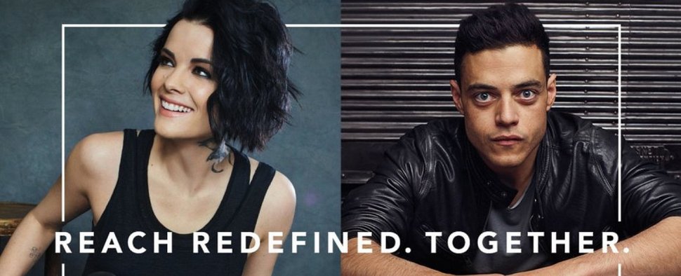 Jaimie Alexander aus „Blindspot“ und Rami Malek aus „Mr. Robot“ werben für die gemeinsamen Upfronts von NBC Universal – Bild: NBC Universal