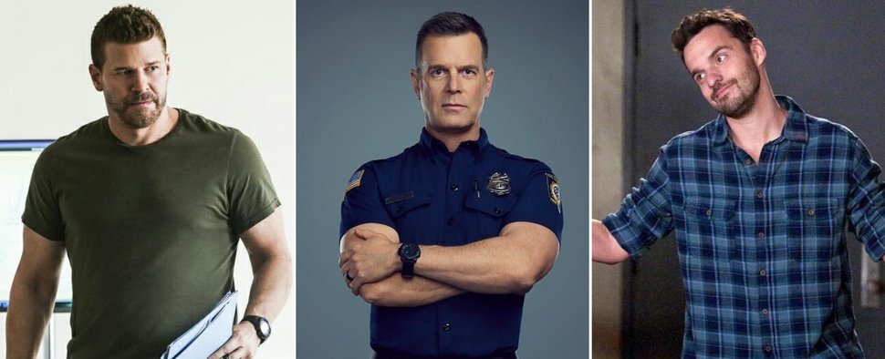 Haben neue Serien: (v. l.) David Boreanaz, Peter Krause und Jake Johnson – Bild: Paramount+, ABC, FOX