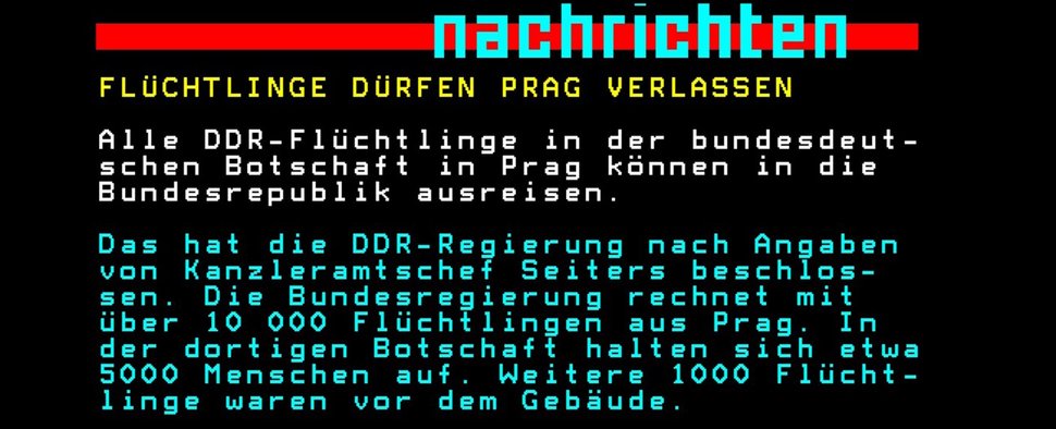 Historische Textseiten anlässlich des 35. Jahrestages des Mauerfalls – Bild: ARD