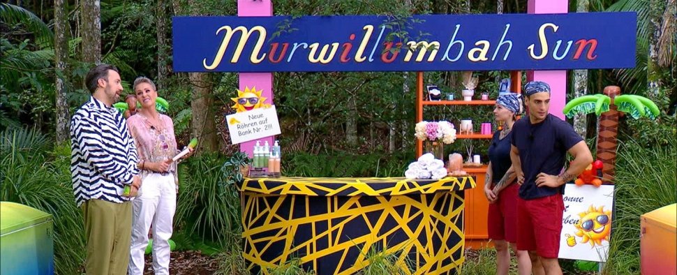 „Ich bin ein Star – Holt mich hier raus!“: Timur Ülker (r.) und Edith Stehfest (2. v. r.) in der Prüfung „Murwillumbah Sun“ – Bild: RTL