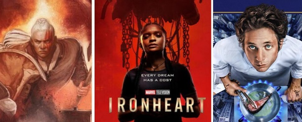 Im Juni 2025 auf Disney+: (v. l.) „Predator: Killer of Killers“, „Ironheart“ und „The Bear“ – Bild: Disney+/Marvel/Hulu