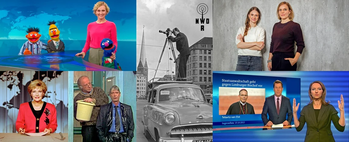 75 Jahre ARD: „Tagesschau“ und politische Sendungen halten Stellung – Langer Weg liegt zwischen „Fernseh-Filmbericht“, „Tagesthemen“ und App – Bild: NDR, Fornax, NDR /​ BR /​ Christian Spielmann, NDR /​ Gita Mundry, RB, PHOENIX