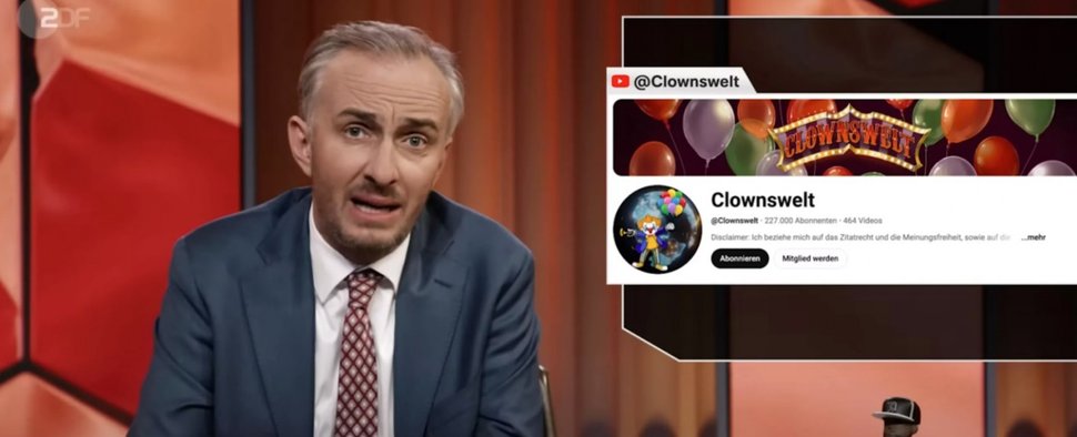 Jan Böhmermann befasste sich im „ZDF Magazin Royale“ mit „Clownswelt“ – Bild: ZDF/Screenshot