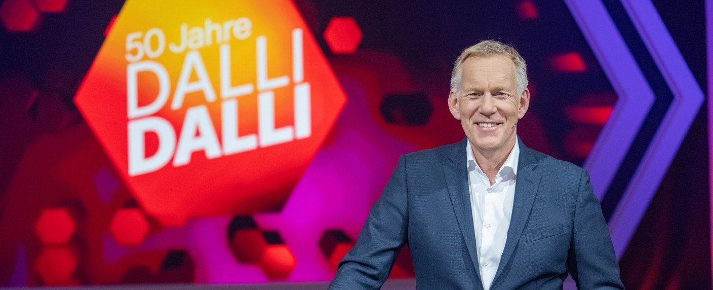 „Dalli Dalli“: Jubiläums-Ausgabe mit Johannes B. Kerner – ZDF feiert 50. Geburtstag des Show-Klassikers – Bild: ZDF/​Sascha Baumann