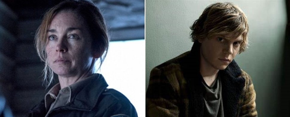 Julianne Nicholson (l.) und Evan Peters (r.) gehören zur Besetzung der neuen HBO-Serie „Mare of Easttown“ – Bild: USA Network/FX