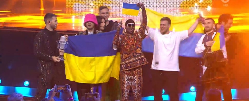 Die Ukraine gewinnt mit dem Kalush Orchestra den ESC 2022 – Bild: Eurovision/ARD/Screenshot
