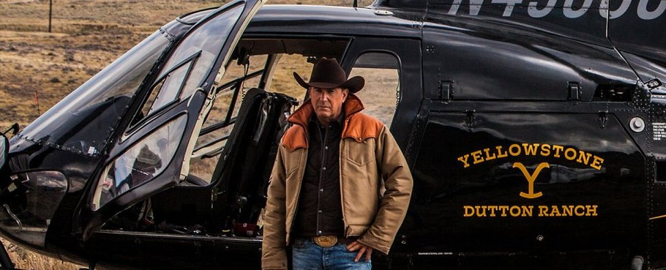 Kevin Costner mit dem Familien-Hubschrauber in „Yellowstone“ – Bild: Paramount Network