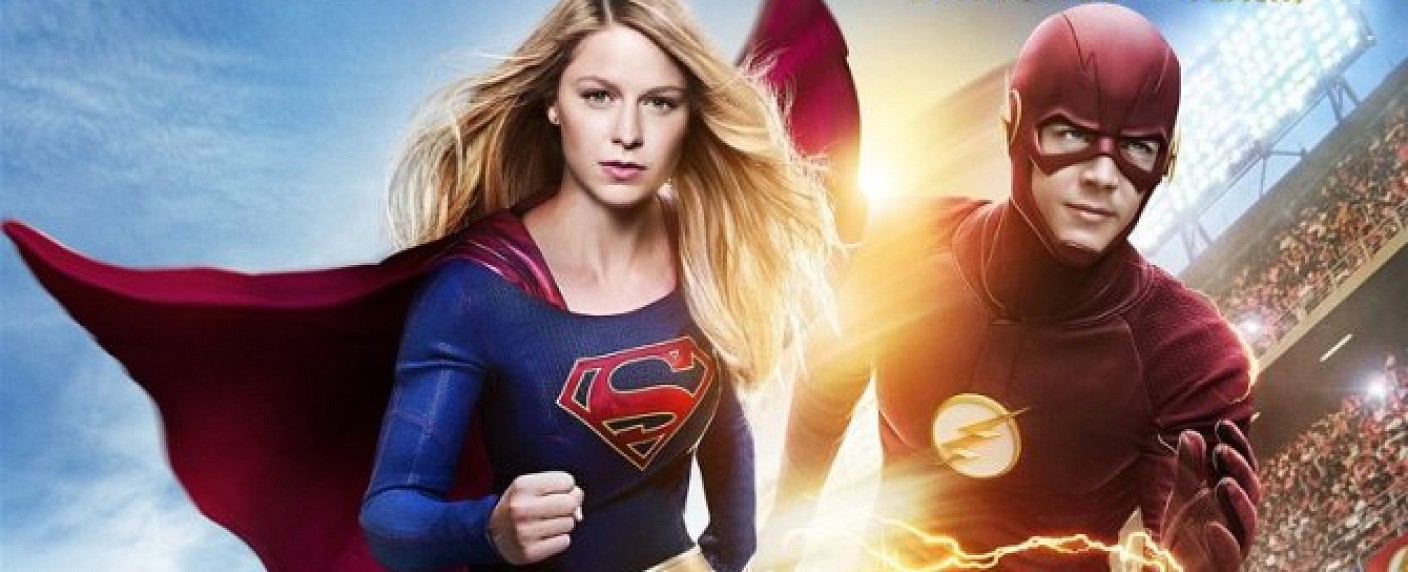 „The Flash“ und „Supergirl“ mit musiklastigem Crossover in 2017 – „Glee“-Darsteller Melissa Benoist und Grant Gustin singen wieder – Bild: CBS