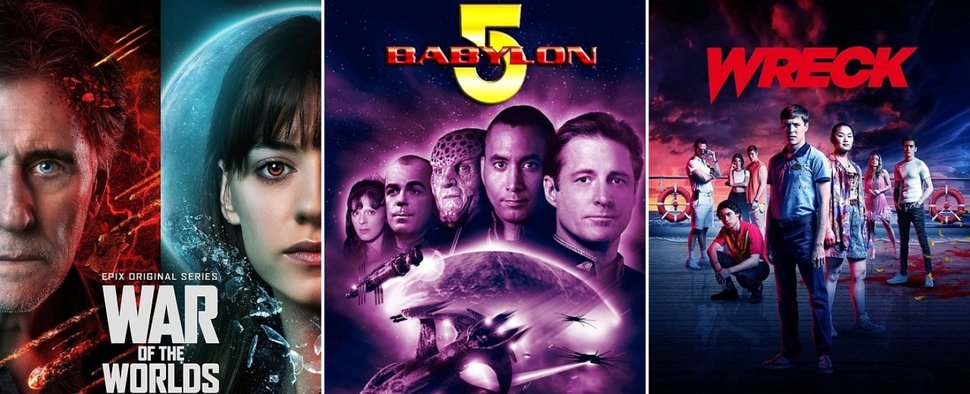 Kommen im Dezember ins werbefinanzierte Amazon-Angebot: „Krieg der Welten“, „Babylon 5“ und „Wreck“ – Bild: StudioCanal; Warner Bros. Television; BBC Three